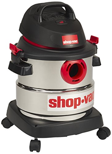 Shop-Vac 5989300 5 galones 4.5 Pico HP Aspiradora de Acero Inoxidable en seco en húmedo, Negro, Negro