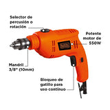 BLACK + DECKER Taladro Percutor 3/8 Pulgadas 550W TB550-B3 + Truper JBMX-9 Juego de 9 brocas alta velocidad, concreto y madera