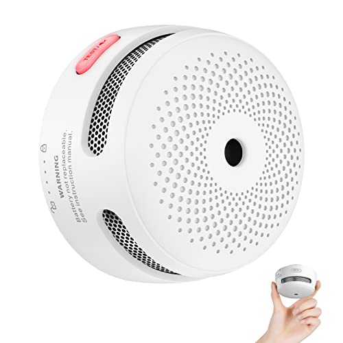 X-Sense Mini Smoke Detector, 10-Year Battery Photoelectric Smoke Fire Alarm with LED Indicator & Silence Button, XS01