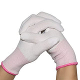 ULTECHNOVO Guantes de trabajo de nailon, guantes de trabajo con agarre de seguridad, guantes de trabajo antiestáticos, guantes de reparación de corte industrial, guantes para seguridad en el trabajo, color rojo