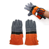 YECK Guantes Resistentes al Calor ignífugos, no abrasadores, ignífugos, Guantes Protectores para Barbacoa para cocinar con 3 Compartimentos para Acampar Naranja