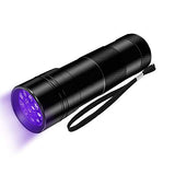 Linterna led, GLURIZ Linterna UV12 LED Ultravioleta Flashlight Detector de Orina de Mascotas y Manchas en Armarios, Alfombras, Billetes falsos, ect (UV)