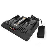 WORX WX911L Kit de herramientas eléctricas combinadas de 20 voltios con taladro eléctrico de 3/8 pulgadas, controlador de impacto de 1/4 pulgadas, sierra AXIS y 2 baterías recargables de iones de litio