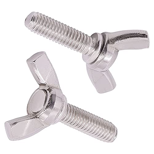 M4-0,7 x 30 mm (25 piezas) Tornillos de acero inoxidable, acero inoxidable 304 18/8, tornillos de pulgar, tuercas de mariposa, DIN316