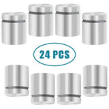 Litoexpe 24 tornillos de separación para letreros, 2 x 2,5 cm de acero inoxidable para soportes de pared, tornillos publicitarios, accesorios de vidrio para letreros acrílicos, obras de arte de vidrio