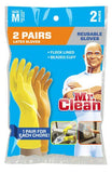 Mr. Clean Mr. Clean Guantes de látex reutilizables medianos, 2 colores, 2 piares, 2 unidades