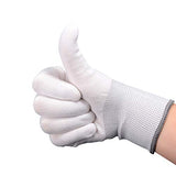 Ehdis® Guantes de trabajo blancos de nylon Guantes de trabajo extensibles de dedo completo Guantes antideslizantes antiestáticos para lavado, limpieza de automóviles, limpieza de limpieza del hogar - 6 par