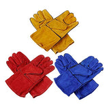 DALIZHAI777 1 Pioja de Hombres Mujeres Pesado Jardinería Guantes de Soldador Guantes de Seguridad Anti-Calor de Cuero no resbaladizo Guantes de Seguridad 14 '' (Color : Yellow)