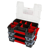 CRAFTSMAN Organizador de almacenamiento, organizador de piezas pequeñas, 3 paquetes con 10 compartimentos, tapa incluye pestillo seguro (CMST60964M)