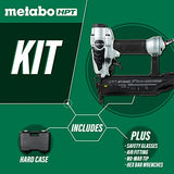 Metabo HPT Brad Nailer Kit | Neumático | Calibre 18 | Acepta clavos Brad de 5/8 a 2 pulgadas | NT50AE2