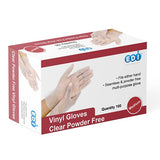 EDI Clear Powder Free Vinyl Glove,4.3 mil,Disposable glove,Industrial Glove,Clear, Latex Free and Allergy Free, Plastic, Work, Food Service, Cleaning,100 gloves per box (Box of 100) (Medium)