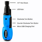 NEIKO 10577A Cordless Power Screwdriver | 1/4” Hex Auto-Lock Safety Chuck | Includes Phillips and Flathead Bit | USB Rechargeable Lithium-Ion Technology | Auto and Manual Mode