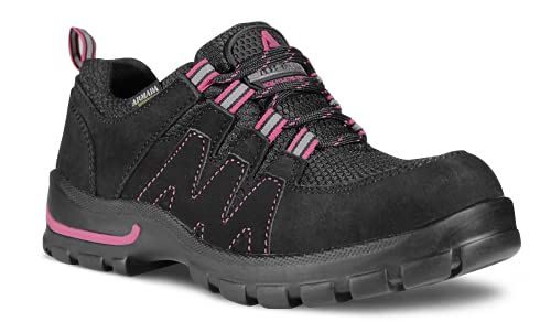 CALZADO ARMADA ESTILO 158 ROSA - X Port Tenis de Seguridad Industrial DISEÑADO PARA LA MUJER Piel Nubuck 100% natural - Excelente Sustituto de Botas de Trabajo para mujer Tipo Tennis Ultra Ligero y flexible para la Reducción de Fatiga en una jornada de La