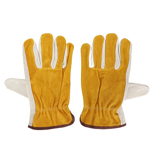 Anonry Garden Guantes de Cuero para Plantar, Trabajar, protección Solar, Resistentes a pinchazos, Resistentes a la abrasión, Guantes de Cuero con Dedos completos(M)