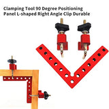 Cuadrados de posicionamiento de 90 grados, abrazaderas de ángulo recto, carpintero, herramienta cuadrada de sujeción de esquina, panel de abrazadera de esquina tipo L, para marcos de fotos, cajas, armarios