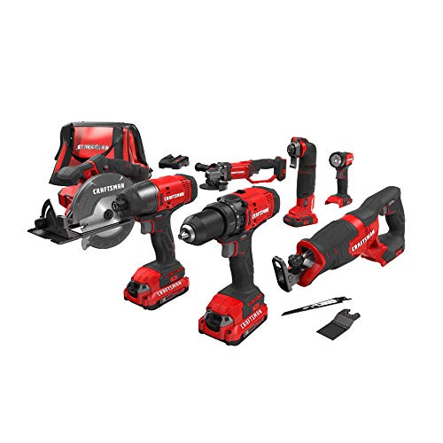 CRAFTSMAN V20* Kit combinado de taladro inalámbrico, 7 herramientas (CMCK700D2)