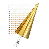 Juego de Brocas Escalonadas para Taladro de Titanio – Acero de Alta Velocidad – Juego de 3 piezas de 4-12mm/4-20mm/4-32 mm