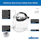 Sellstrom Protector facial de seguridad de doble corona con casco de trinquete y protector de barbilla, tinte transparente, revestimiento antivaho Sta-Clear, corona transparente, S38440