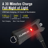 Klarus Mi2 Mini llavero linternas LED, súper ligeras y pequeñas, recargables, 40 lúmenes, luz de flash EDC con batería integrada y cable USB (negro)