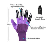 Guantes De Jardinería Con Garras, Guantes De Trabajo De Protección Para Exteriores Impermeables Y Transpirables Para Excavar Y Plantar (1Pcs,Purple)