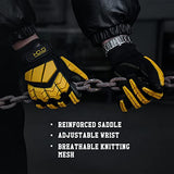 Guantes de trabajo resistentes, guantes de trabajo mecánicos antivibración para hombres, guantes de trabajo con acolchado SBR, guantes protectores de impacto TPR (extragrandes, negro y amarillo)