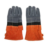 YECK Guantes Resistentes al Calor ignífugos, no abrasadores, ignífugos, Guantes Protectores para Barbacoa para cocinar con 3 Compartimentos para Acampar Naranja