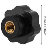 Hardware del gabinete Jig Star Knobs 10pcs M6 * 25 Universal Color negro Plástico Forma redonda Perilla Manija Tornillo de apriete Remoción de perilla Tornillo de sujeción para máquina herramienta