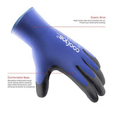 COOLJOB 12 pares de guantes de trabajo de seguridad, con revestimiento de poliuretano (PU) guantes de trabajo con agarre, una docena de paquetes a granel, azul, talla XL (12 pares XL)