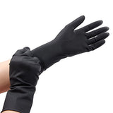 Guantes de tinte para el pelo, color negro, reutilizables, para peluquería, látex, grandes, gruesos, de goma, para la limpieza, cocina, lavaplatos, 5 pares