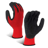 EvridWear - Guantes de trabajo de seguridad para hombres y mujeres (látex arrugado, revestimiento a mano, 12 pares)