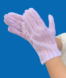 Othmro 2 pares de guantes antiestáticos, guantes antideslizantes de PVC de poliéster de fibra conductora a prueba de polvo, guantes de seguridad protectores para la industria electrónica, semiconductores, L blanco