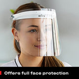 NoCry Protector facial abatible con diadema ajustable; viene con 2 viseras de plástico transparentes y reutilizables; se adapta a EPP, gafas, gafas y tu máscara facial