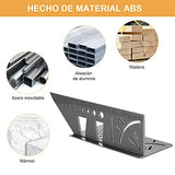 GMK Regla multifunción para carpintería, Plásticoherramientas Carpinteria ABS, Herramienta de medición de ángulo 3D, 45 Grados, 90 Grados (Gris)