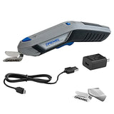 Dremel HSSC-01 Tijeras eléctricas inalámbricas recargables USB de 4 V con dos accesorios de cuchilla, cable USB y bloque de alimentación, ideal para cortar tela, cartón y material de papel