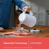 BLACK+DECKER Honeycomb Collection Rapid Boil KE1560W - Hervidor eléctrico inalámbrico (1,7 L, acabado texturizado premium, color blanco)