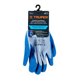 Truper GU-413, Guantes para jardinero, cubiertos de látex, puño tejido, G