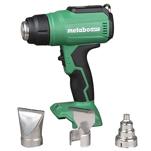 Metabo HPT Pistola de calor inalámbrica MultiVolt™ de 18 V, solo herramienta, sin batería, pantalla LCD, tres boquillas incluidas, temperatura máxima de 1022 grados, garantía de por vida RH18DAQ4