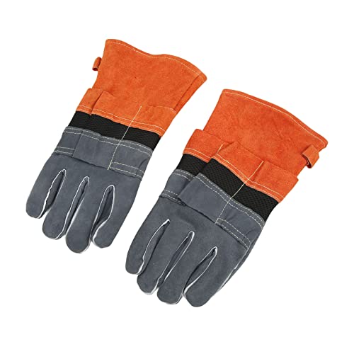 ENZZ Guantes ignífugos, Guantes de protección para cocinar al Aire Libre Mediante Soldadura Naranja