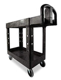 Rubbermaid Commercial  Heavy-Duty Service Cart with Lipped Shelves, Small, Black