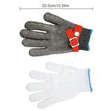 XUSIJAKQ1 Guantes de seguridad universales de nivel 5, ajustables, recubiertos de látex, más anillo de acero PE, manoplas de trabajo, correa de muñeca elástica, Rojo, SG