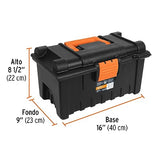 Truper CHA-16N, Caja para herramienta, amplia de 16", color naranja