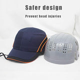 BWBZ Casco Gorra De Béisbol De Seguridad 5,5 CM ala Corta 360 ° Ventilación Total Material ABS Ajuste De Hebilla De Tres Engranajes Protección De Forro Trabajo Gorra Transpirable Gorra De Trabajo