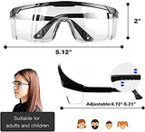 WOKUSEY Paquete 2 Gafas Protectoras, Plegable Gafas de Seguridad, Gafas a Prueba de Polvo, Antivirus, Antiempañantes, Antirayaduras y Transparentes, Gafas para Fluidos, Micropartículas Contaminación, Golpes, Rayaduras,Protección para los Ojos con Marco Aj