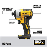 DEWALT Kit Taladro Atornillador y Llave de Impacto 20V MAX* y Tecnologia Brushless Motor con Cargador y Bolso DCK277C2