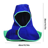 Capucha de soldadura Resistente al calor Casco de nylon Cuello con cuello soldador Protección de seguridad Blish Azul, Capucha de soldadura de nylon