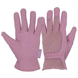 HANDLANDY Handandy - Guantes de jardinería de Piel para Mujer, Ajuste cómodo de Malla 3D, Resistentes a los arañazos, Guantes de Trabajo para jardinería o poda de Rosas, Rosado, Large