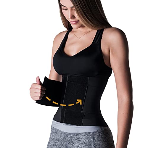 BELTI | Fajas Deportivas para Hombres y Mujeres | Faja Moldeadora para Hacer Ejercicio | Fajas de Gym para Moldear Cintura y Abdomen | Color Negro | Talla XS | Desde 60 cm a 65 cm