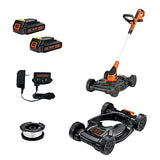 BLACK+DECKER MTC220 12-Inch 20V MAX Lithium Cordless 3-in-1 Trimmer/Edger and Mower