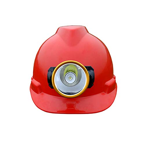 YZJJ Casco con luz, Casco de Seguridad Industrial, Casco de construcción rígido, ventilado, arnés de 4 Puntos, Casco de Protección, Casco de Trabajo Casco