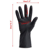 Guantes de tinte para el pelo, color negro, reutilizables, para peluquería, látex, grandes, gruesos, de goma, para la limpieza, cocina, lavaplatos, 5 pares